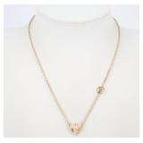 Louis Vuitton Trunkies Rhinestone Gold Necklace