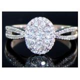 10k Gold 1/2ct Natural Brilliant Oval Diamond Ring