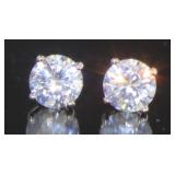 Brilliant 1.00 ct White Topaz Stud Earrings