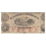 1858 $50 Merchants & Planters GA Bank Note