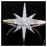 10kt Gold Natural 2/5 ct Diamond Star Ring