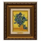 Irises In Vase Framed Keepsake by Studio Van Gogh