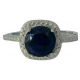 Round 1.92 ct Natural Sapphire & Diamond Ring