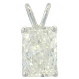 14k Gold Radiant Cut 2.03 ct Lab Diamond Pendant
