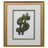 Dollar Sign Print Plate Signed by Andy Warhol