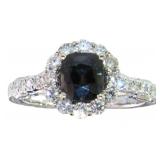 14kt Gold 2.08 ct GIA Sapphire & Diamond Ring