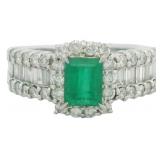 Platinum 1.68 ct Natural Emerald & VS Diamond Ring