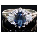 Platinum 1.63 ct Natural Sapphire & Diamond Ring
