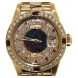 18k Gold ROLEX Datejust Lady President 26 Watch