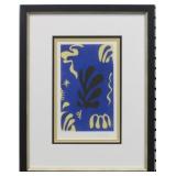 Composition Fond Bleu Framed by Henri Matisse