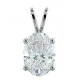 14kt Gold Oval 2.00 ct Lab Diamond Pendant