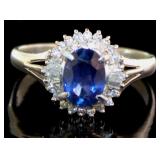 Platinum 1.57 ct Natural Sapphire & Diamond Ring