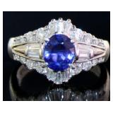 Platinum 1.65ct Natural Sapphire & VS Diamond Ring
