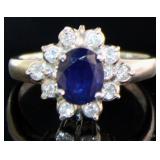 Platinum 1.56 ct Natural Sapphire & Diamond Ring