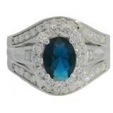 Oval 2.50 ct Sapphire & Diamond Cocktail Ring