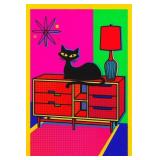 Atomic Cat on Chest Canvas I LTD EDT by Pop Ave