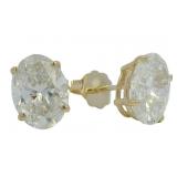 14k Gold 4.02 ct Oval VS Lab Diamond Stud Earrings