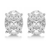 14kt Gold 4.00 ct Oval Lab Diamond Stud Earrings