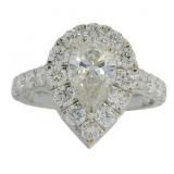 14k Gold 2.57 ct VVS Pear Cut Lab Diamond Ring