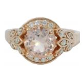 Round 1.25 ct Morganite & Diamond Ring