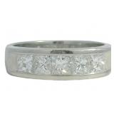 Platinum 1.01 ct Natural Princess Cut Diamond Ring