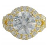 14kt Gold 5.37 ct Round VS Lab Diamond Ring
