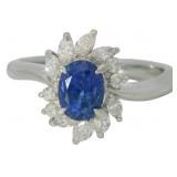 Platinum 1.55 ct Natural Sapphire & Diamond Ring