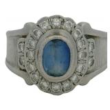 Platinum 1.58 ct Ceylon Sapphire & Diamond Ring