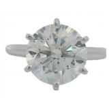 14kt Gold 4.14 ct Round Lab Diamond Solitaire Ring