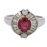 18kt Gold 2.14 ct Natural Ruby & Diamond Ring