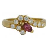 18kt Gold 1/2 ct Natural Ruby & VS Diamond Ring