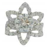 14kt Gold 4.22 ct Round VS Lab Diamond Ring