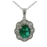 Oval 2.25 ct Emerald & Diamond Necklace