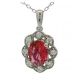 Oval 1.75 ct Ruby & Diamond Necklace