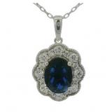Oval 2.25 ct Sapphire & Diamond Necklace