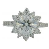 Round Brilliant 3.13 ct Lab Diamond Ring