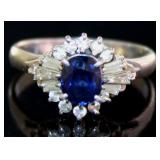 Platinum 1.69 ct Natural Sapphire & Diamond Ring