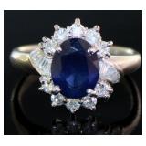 Platinum 3.35 ct Natural Sapphir & VS Diamond Ring