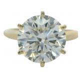 14kt Gold 3.84 ct Round Lab Diamond Solitaire Ring