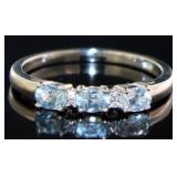 Natural Sky Blue Topaz & Diamond Ring