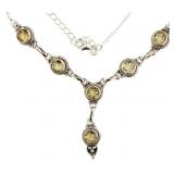 Genuine 6.75 Golden Citrine Designer Necklace