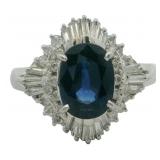 Platinum 1.87 ct Natural Sapphire & Diamond Ring