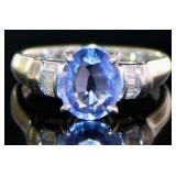 Platinum 1.88 ct Natural Sapphire & Diamond Ring