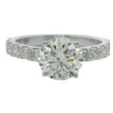 14kt Gold 2.10 ct Round VS Lab Diamond Ring