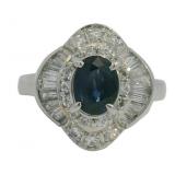 Platinum 2.86 ct Natural Sapphire & Diamond Ring