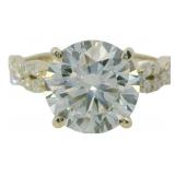 14kt Gold 4.17 ct Round VS Lab Diamond Ring