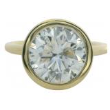 14kt Gold 3.00 ct Round VS Lab Diamond Ring
