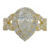 14kt Gold 3.24 ct Pear Cut VS Lab Diamond Ring