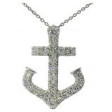 Brilliant 1.75 ct VS Diamond Anchor Necklace