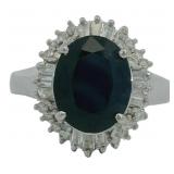 Platinum 3.57 ct Natural Sapphire & Diamond Ring